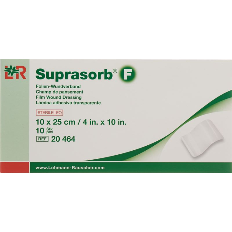 Suprasorb F film wondverband 10x25cm steriel 10 st