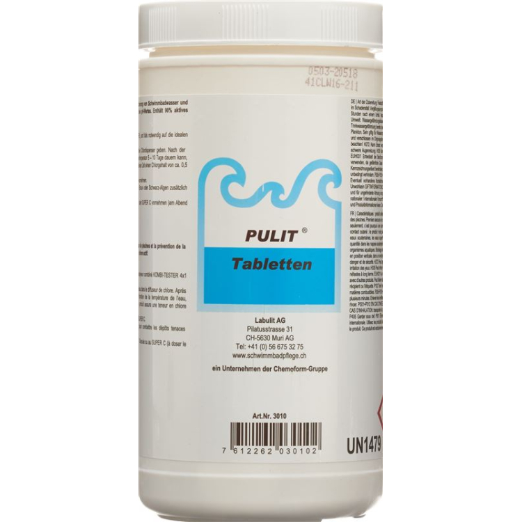 Pulit chloortabletten 20g 50 st