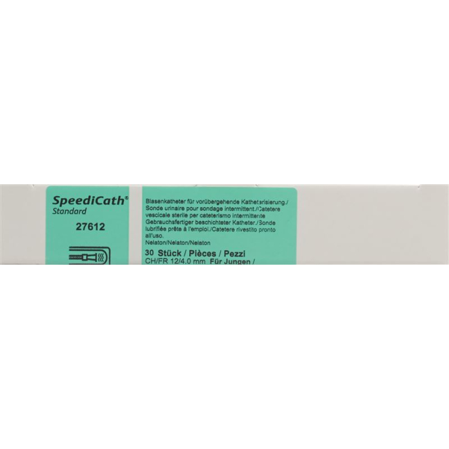 SpeediCath 1x catheter CH12 30cm យុវជន Nelaton 30 ថង់