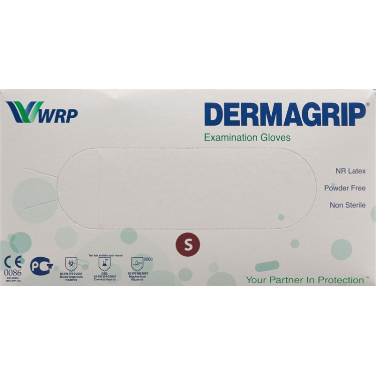 Dermagrip Examination Glove Latex S unsterile 100 pcs