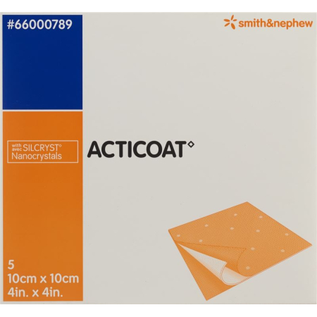 Acticoat ჭრილობის სახვევი 10x10 სმ სტერილური 12 ც