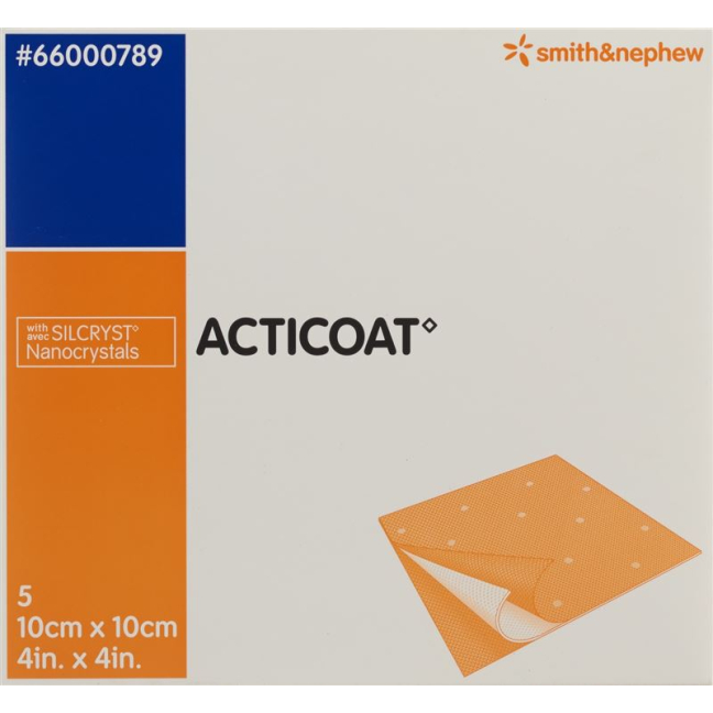 Acticoat ჭრილობის სახვევი 10x10 სმ სტერილური 5 ც