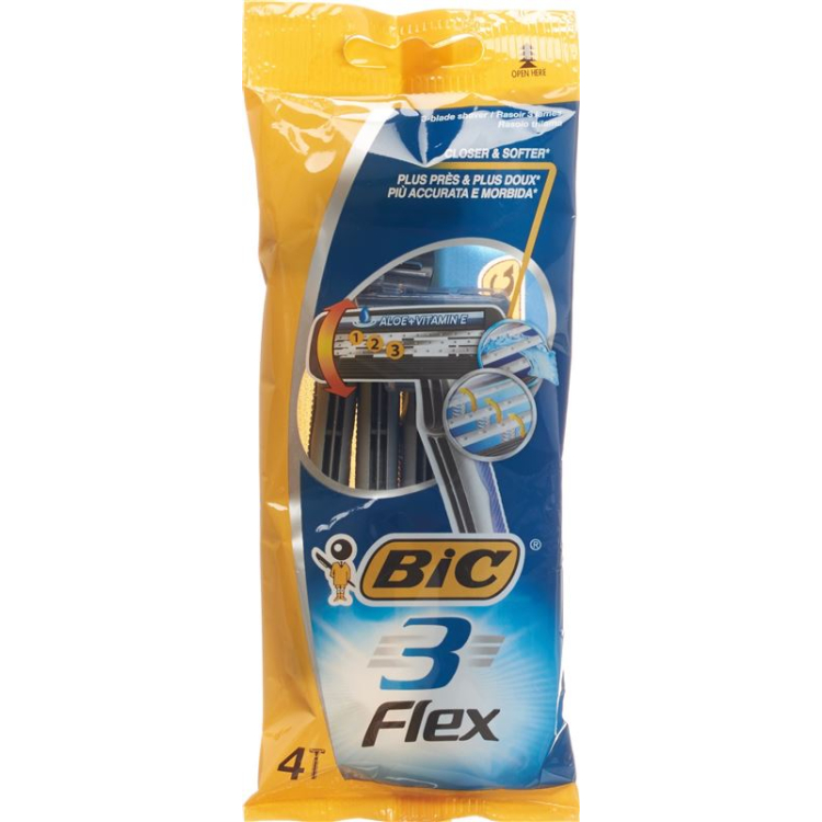 BiC 3 Flex 3 刀片男士剃须刀，带活动刀片