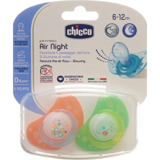 Chicco Physiological Silicone Soother GLOWING medium 6-16m CASE IT / DE / FR 2 pcs
