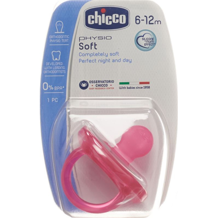 Chicco Physiological pacifier GOMMOTTO PINK silicone medium 6-16m DE / FR