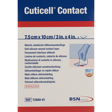 Contact Cuticell silicone dressing 7.5x10cm 5 pcs