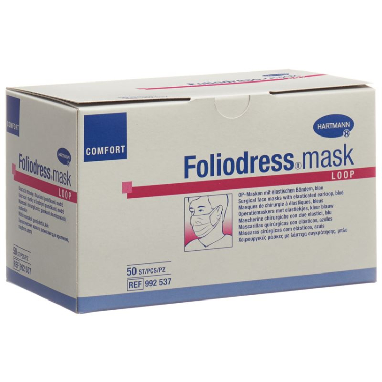 Foliodress maska ​​s petljom plava 50 kom