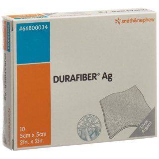 Medicazione per ferite Durafiber AG 5x5cm sterile 10 pz