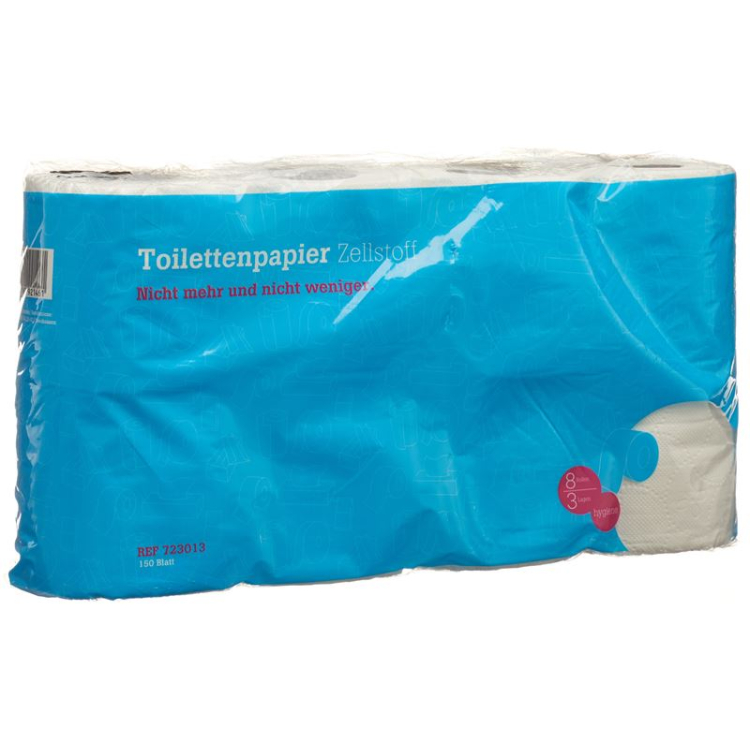 Sjovt toiletpapir cellulose 3-lags 150 ark rulle 8 stk