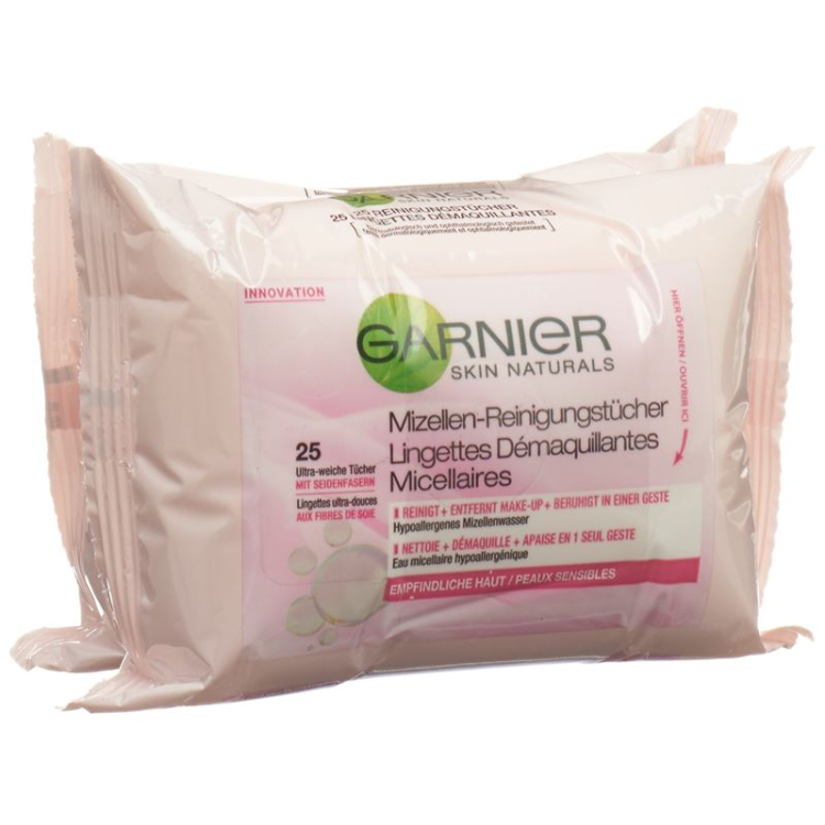 Duo de pano de limpeza micelar GARNIER Nat 2 x 25 unidades