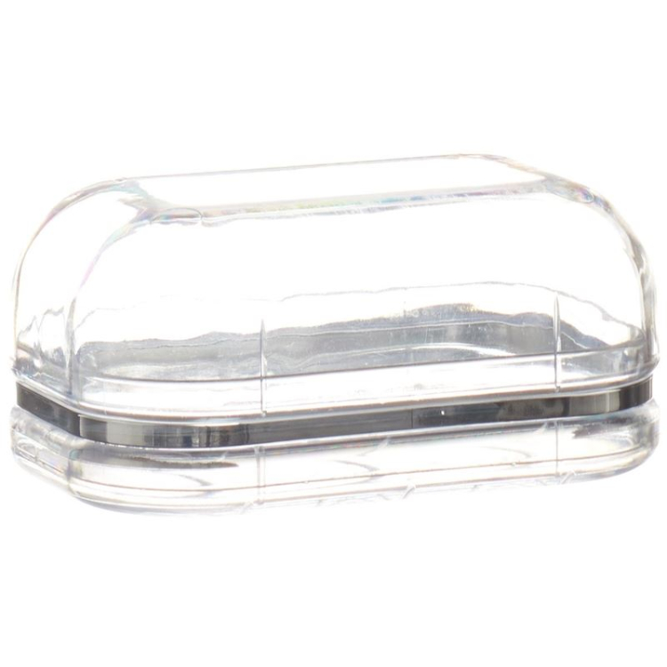 Herba soap box transparent with silver rim