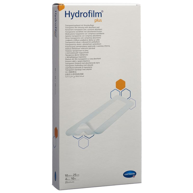 Hydrofilm PLUS vedenpitävä haavasidos 10x25cm steriili 25 kpl