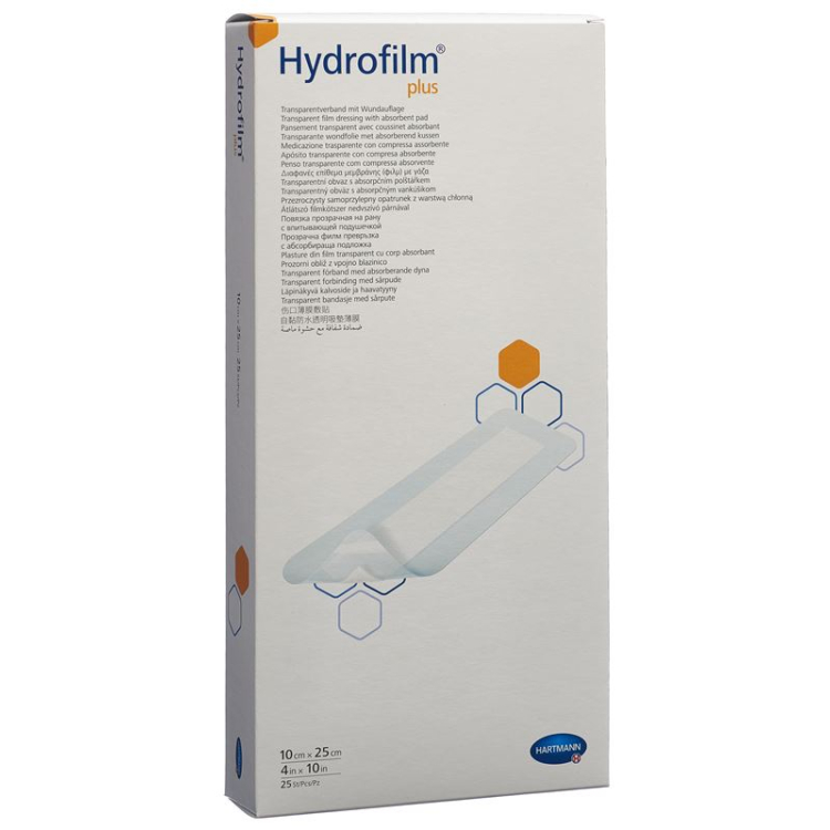 Hydrofilm PLUS су өткізбейтін жара таңғышы 10х25см стерильді 25 дана