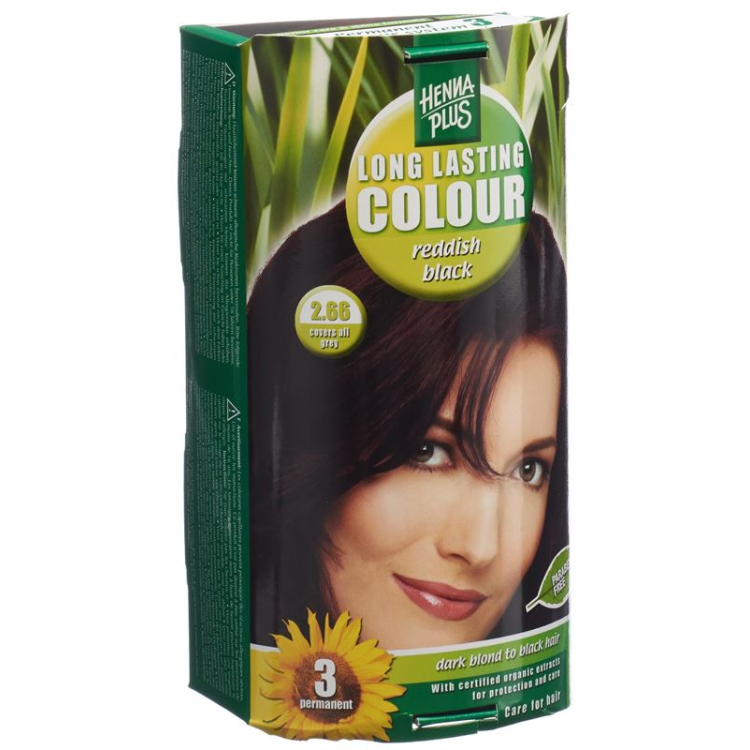 HENNA PLUS Long Last Color 2.66 կարմրավուն սև