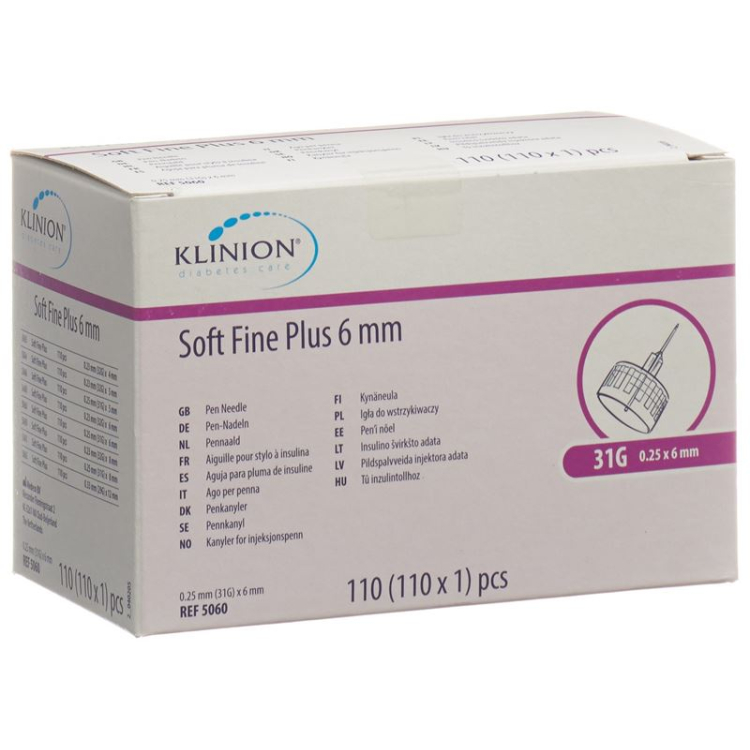 Klinion Soft Fine Plus Pen Needle 6mm 31G 110 ც