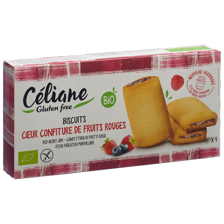 Les Recettes de Céliane 赤いフルーツフィリング入りビスケット、グルテンフリー