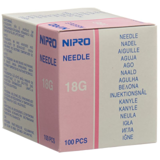 Nipro canules jetables 1.2x40mm 18Gx1 1/2 rose 100 pcs
