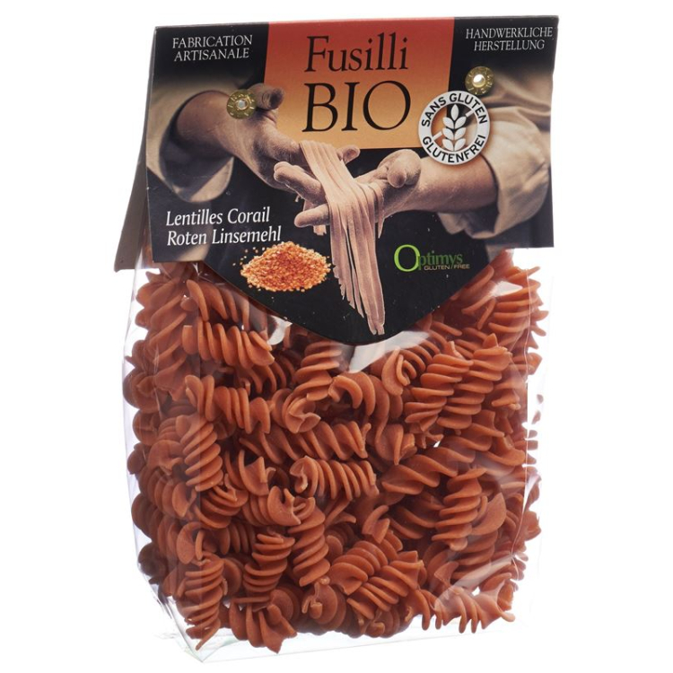 Optimys red lentil flour fusilli Bio Btl 250 g