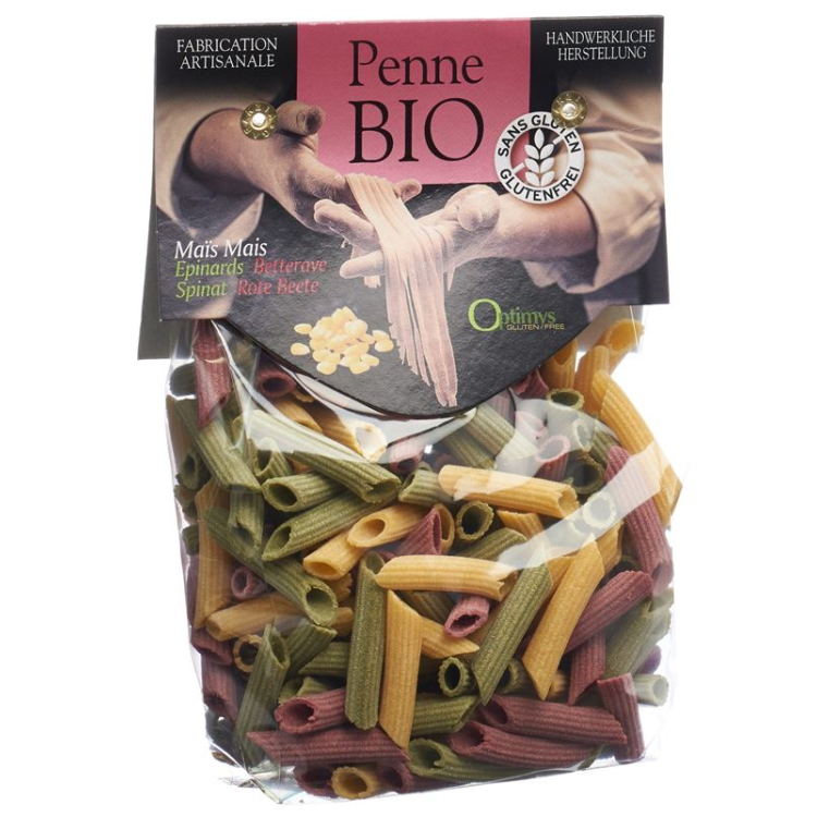 Optimys Tri-color corn Penne organic Battalion 250 g