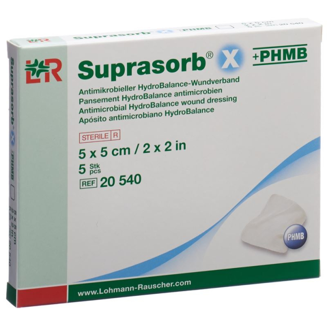 Suprasorb X + PHMB HydroBalance жара таңғышы 5х5 см микробқа қарсы