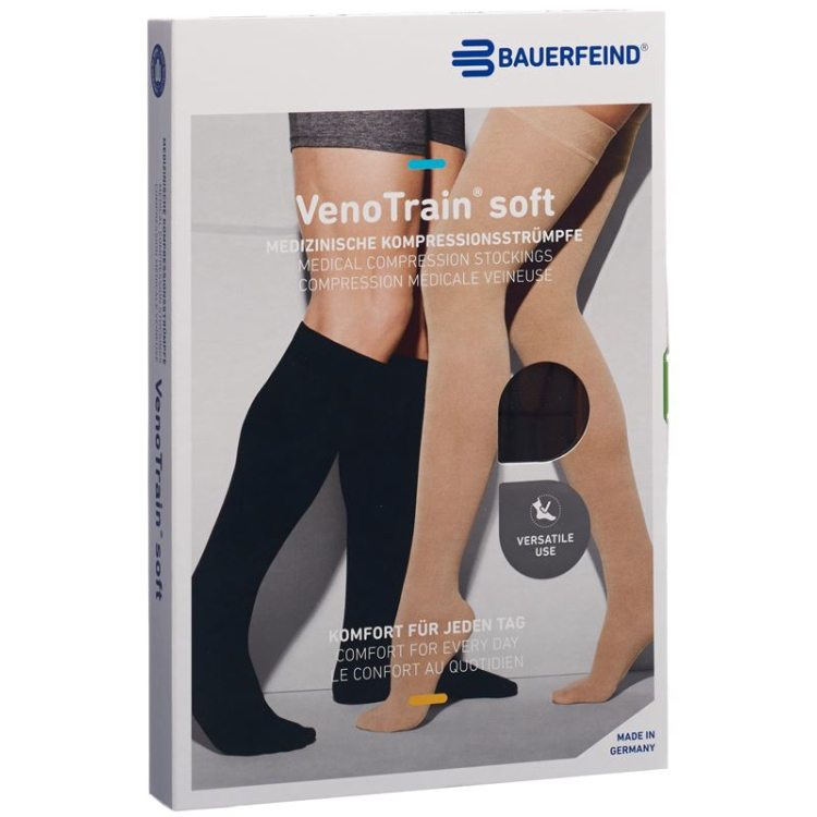 VenoTrain SOFT A-D KKL2 XL plus / long closed toe Black 1 Pair