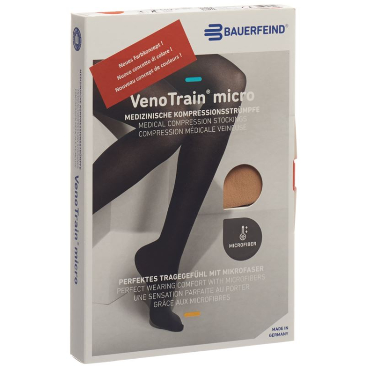 VenoTrain MICRO A-D KKL2 normal L / long open toe cream 1 pair