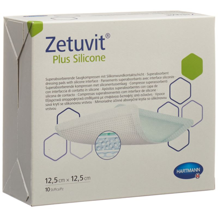 Zetuvit Plus Silicone 12.5x12.5cm 10 pcs