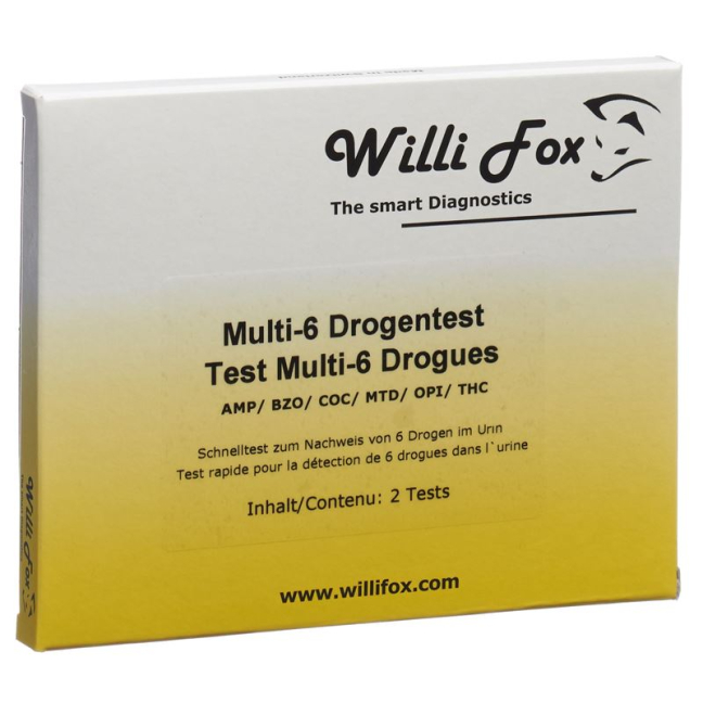 Willi Fox test antidrogue multi 6 drogues urine 5 pcs