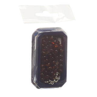 Amberstyle ქარვისფერი ყელსაბამი კონიაკი მუქი 36 სმ ლობსტერული სამაგრით