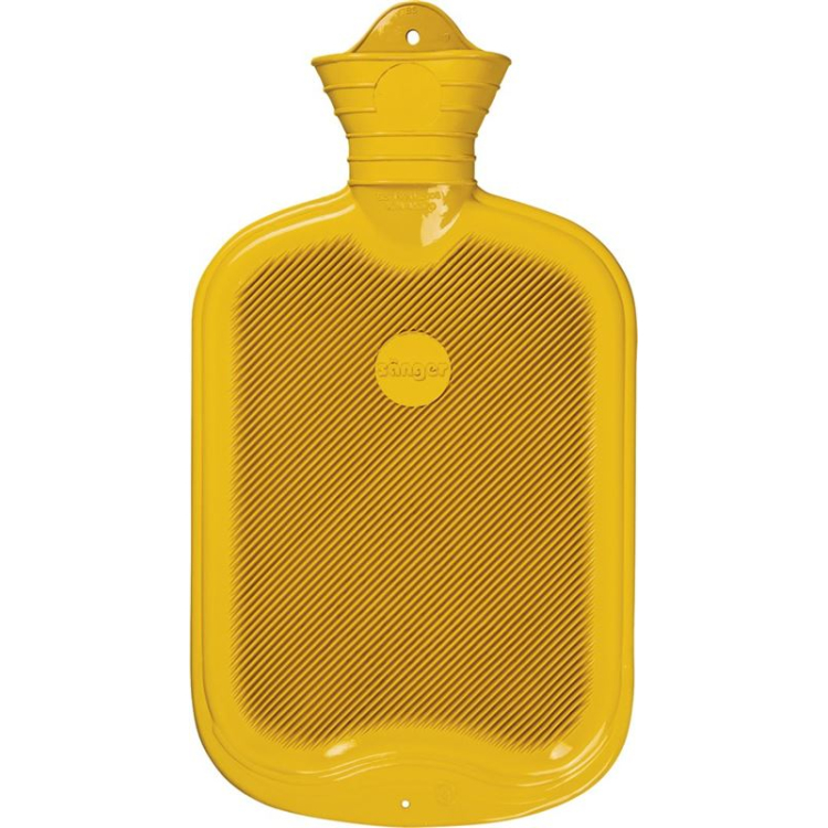 Singer hot water bottle made of natural rubber blade 2l 1sided yellow