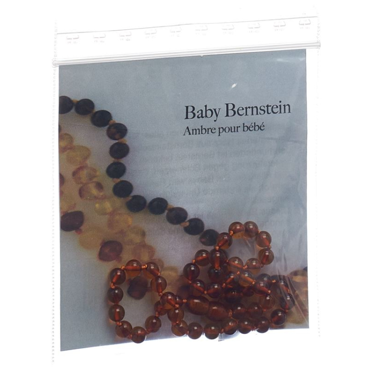 SELENAS barnsteen ketting bolletjes cognac baby