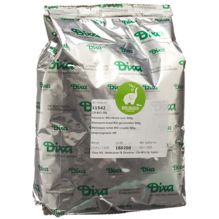 Dixa Speedwell herb Organic sliced 500 g