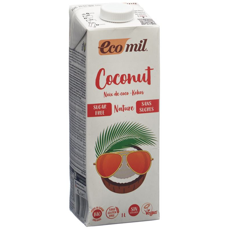 Ρόφημα καρύδας Ecomil χωρίς ζάχαρη 1 lt