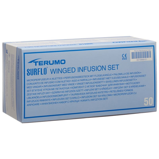 Terumo Surflo wing canule 23G 0.6x19mm blauw 50 st