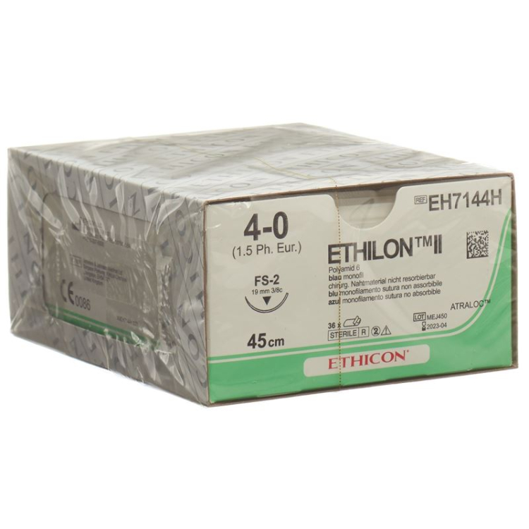 ETHILON II 45cm 파란색 4-0 FS-2 36개