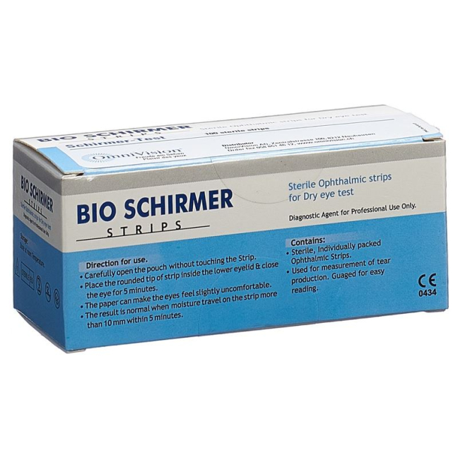 Schirmer Strips Sterile Ophthalmic Strips 100 pcs