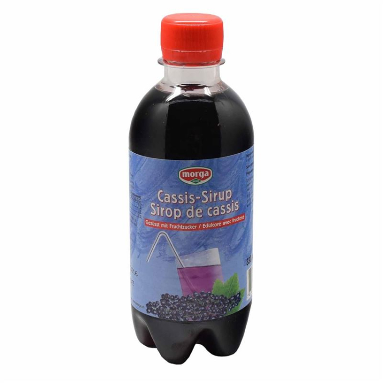 MORGA Cassis sirup med fruktose 3,3 dl