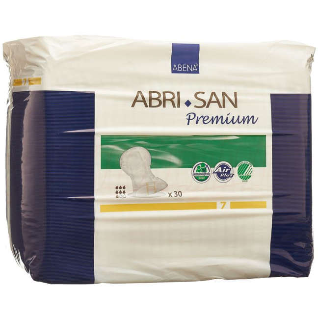 Abri-San Premium شکل آناتومیک Nr7 36x63cm زرد Sa