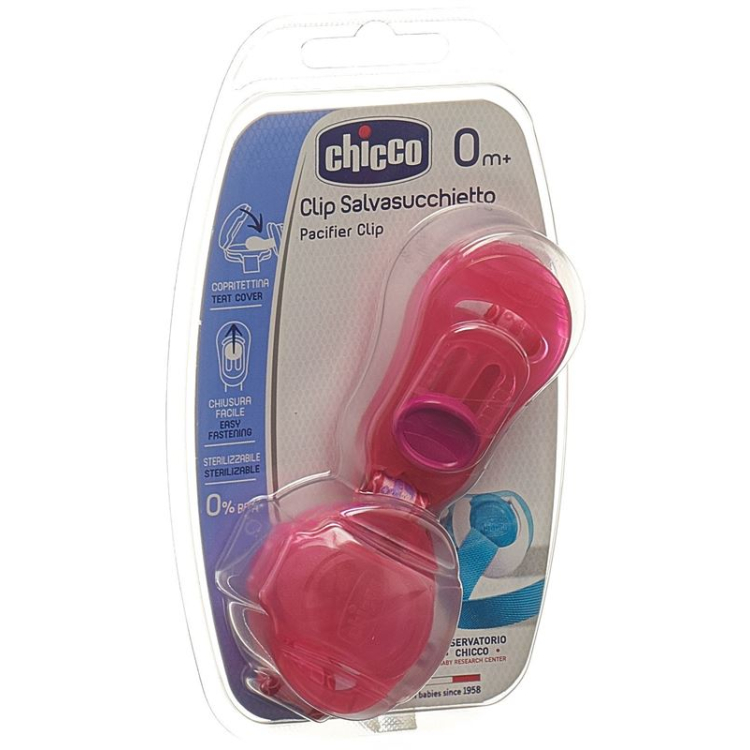 Chicco zaštita za dudu s kopčom PINK 0m+