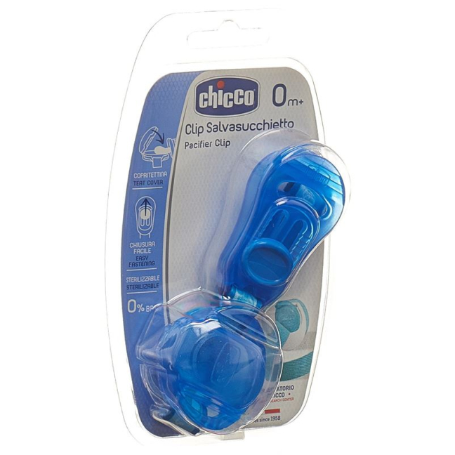 Proteção de tetinas Chicco com clip BLUE 0m+