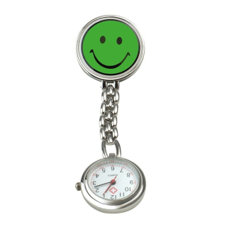 Sundo nurse's watch smiley 9 cm green with clip battery operated