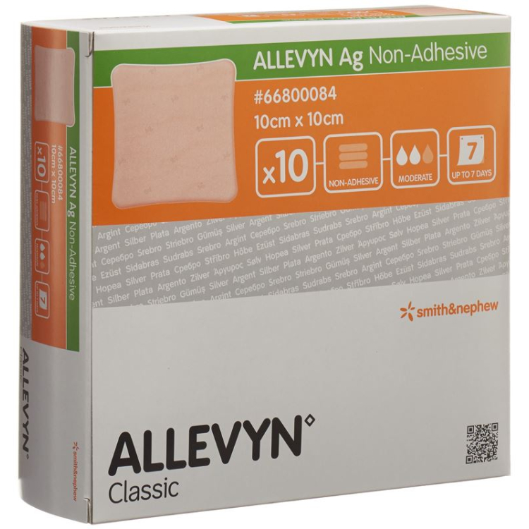 Allevyn Ag Non-Adhesive Luka Kompres 10x10cm 10 pcs