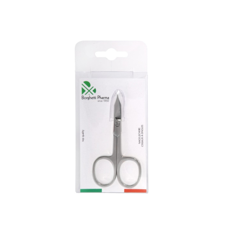 Borghetti Nagelschere bent with spire nickel-plated steel blade with a micro-serrated