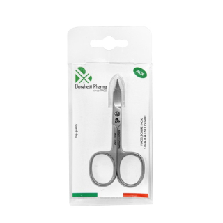 Borghetti Nagelschere Inox bent with spire with micro-serrated blade