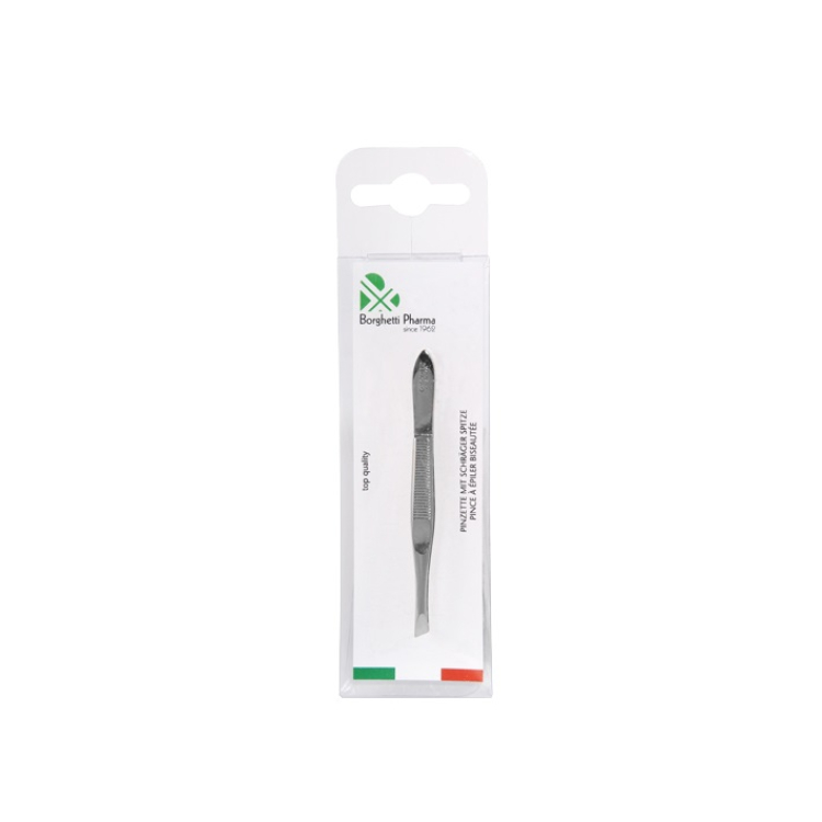 nickel-plated steel obliquely borghetti tweezers