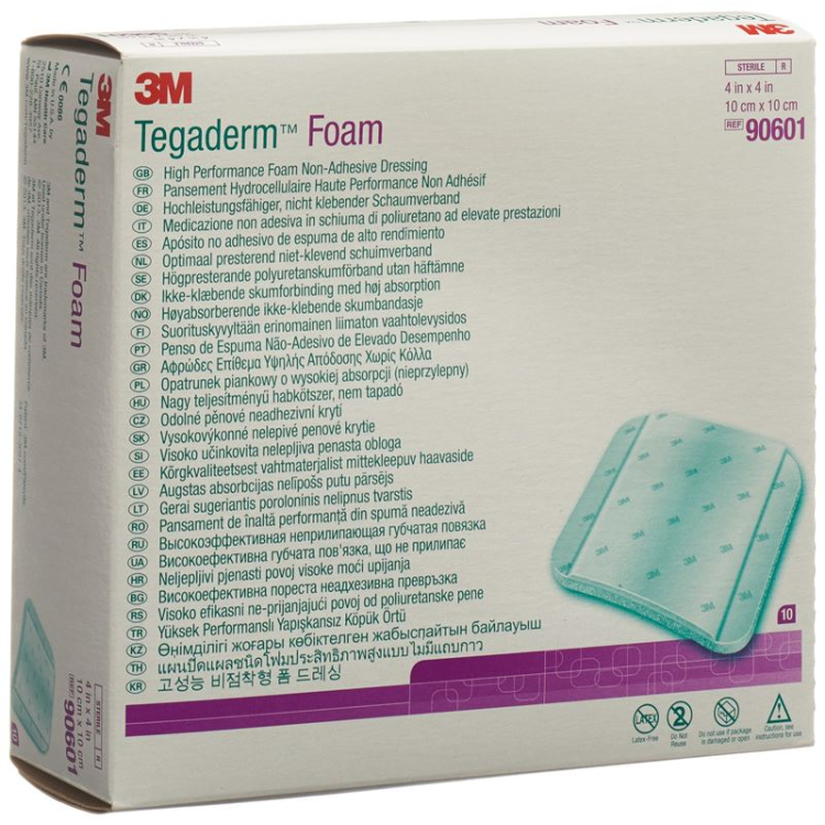 3M Tegaderm 泡沫 10x10cm 无粘性 10 件