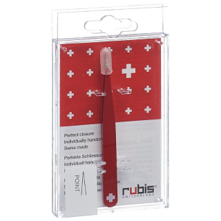 Rubis tweezers Swiss cross pointed red inox