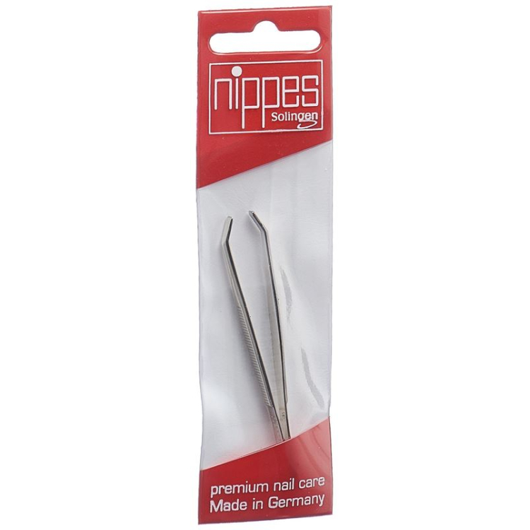 Nippes pincet 8cm gebogen vernikkeld