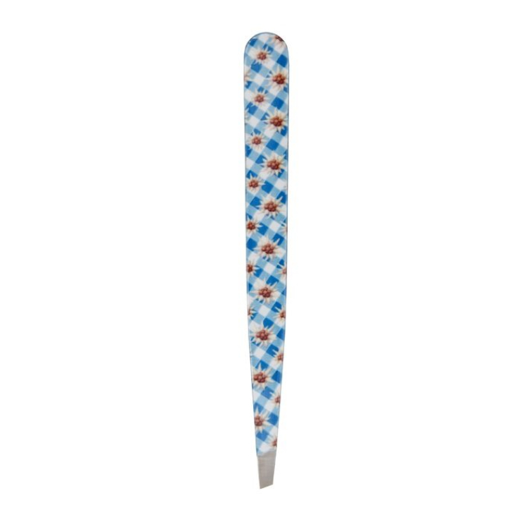 Hausmann tweezers slanted Edelweiss karo blue Edelweiss Design