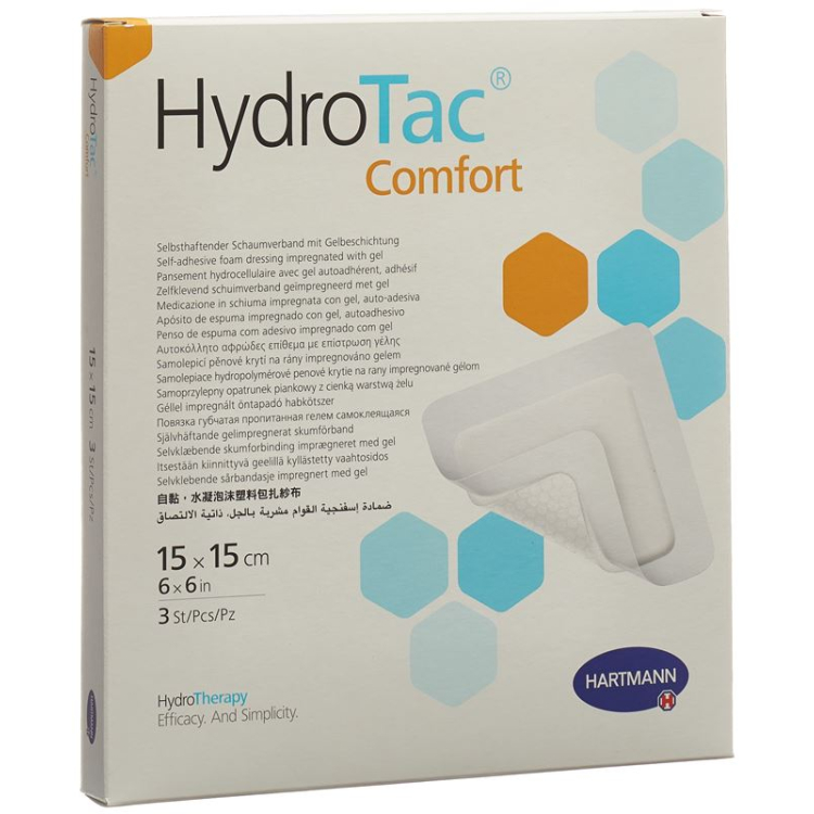 HydroTac Comfort opatrunek na ranę 15x15cm sterylny 3szt